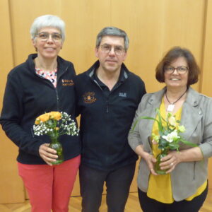 Die ausgeschiedenen Vorstandsmitglieder Dorothea Ertel,, Peter Leis, Monika Eff (von links)