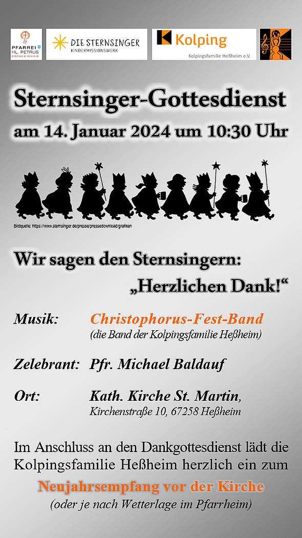 Sternsinger-Gottesdienst und Neujahrsempfang 2024